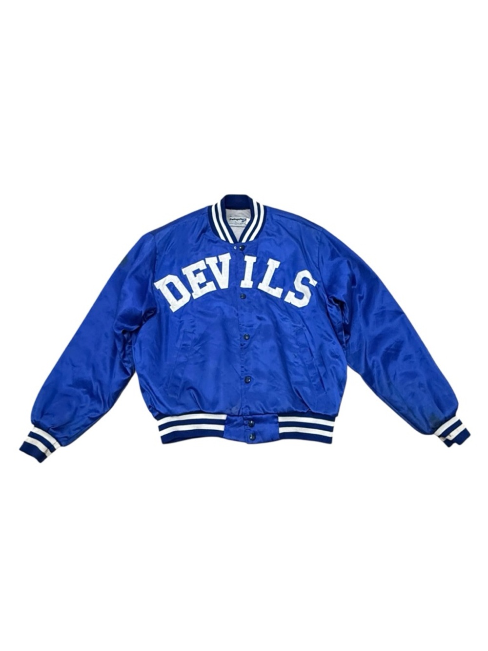 Men’s Vintage 1980s Swingster Batavia Devils Football Nylon Jacket Blue